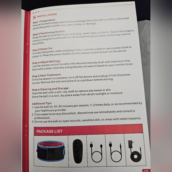 LED Therapy Belt with Black and Blue Design - Picture 6 of 7